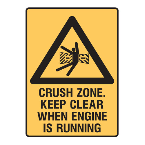 Crush Zone Keep Clear When Engine Is Running