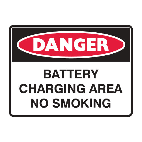 Battery charging area no smoking