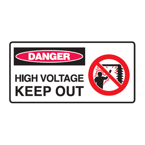 Danger: High Voltage - Keep Out + Symbol