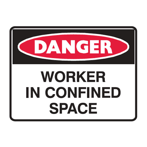 Worker In Confined Space – Danger Sign