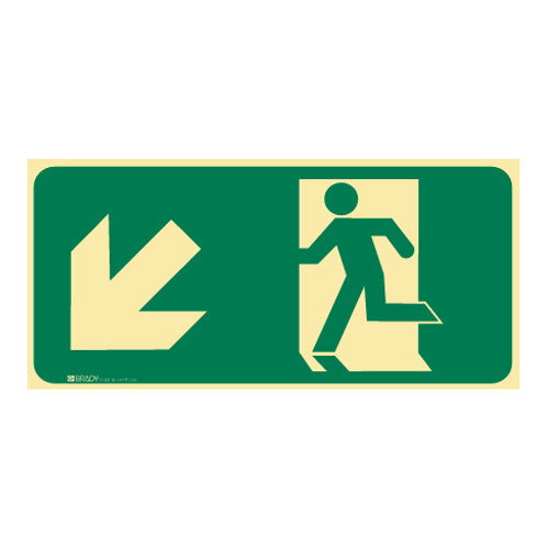 Exit Sign – Running Men Arrow Bottom Left