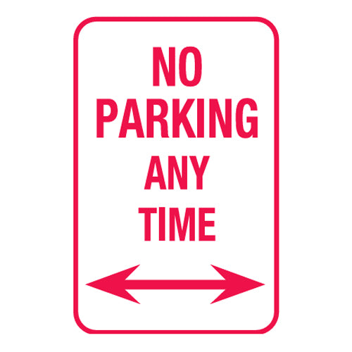 No Parking Any Time Span Arrow