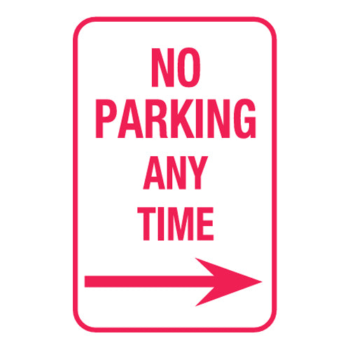 No Standing Any Time Arrow Right