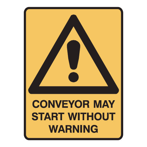 Conveyor May Start Without Warning