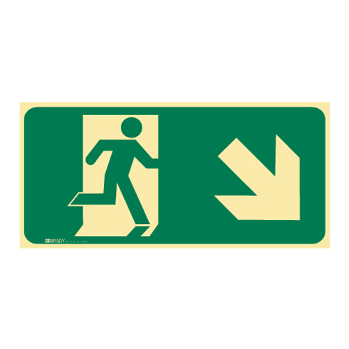 Exit Sign – Running Men Arrow Bottom Right