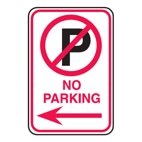 No Parking Arrow Left